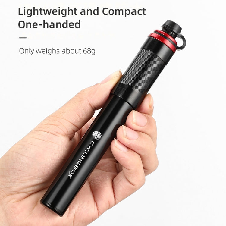 CYCLINGBOX BG-1044 Bicycle Aluminum Portable High Pressure Air Pump Universal Nozzle, CYCLINGBOX BG-1044(Black)