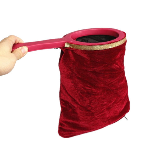 Lot de 2 sacs à monnaie pour tours de magie, accessoire de magicien débutant, sac universel magique&nbsp;: sac à monnaie rouge, sac à monnaie bleu, sac à monnaie noir, sac à monnaie avec étoile rouge, sac à monnaie avec étoile bleue