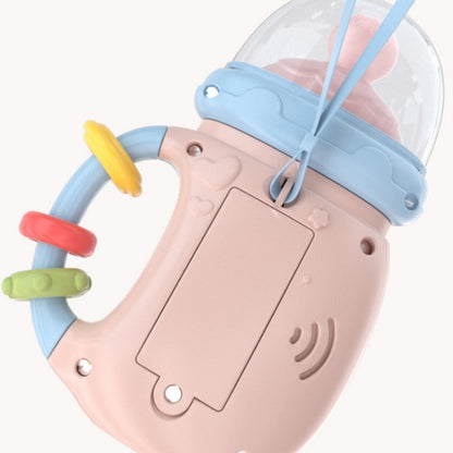 Early Education Baby Toy Newborn Light And Music Electric Comfort Milk Bottle Rattle, Blue, Pink