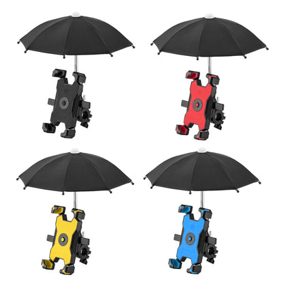CYCLINGBOX Bicycle Mobile Phone Bracket With Parasol Rider Mobile Phone Frame, Style:, Handlebar Installation (Black), Handlebar Installation (Red), Handlebar Installation (Yellow), Handlebar Installation (Bue), Rearview Mirror Installation (Black)    ...