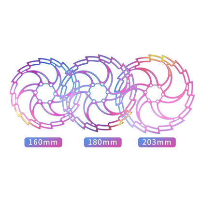 IIIPRO Bike Disc Mountain Bike Hollow Disc Dish Six Nail Brake Pad, Style:, 160mm, 180mm, 203mm