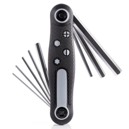 8 In 1 Bicycle Repair Portable Folding Allen Wrench, Phillips Slotted, Inner Hexagon, Torx