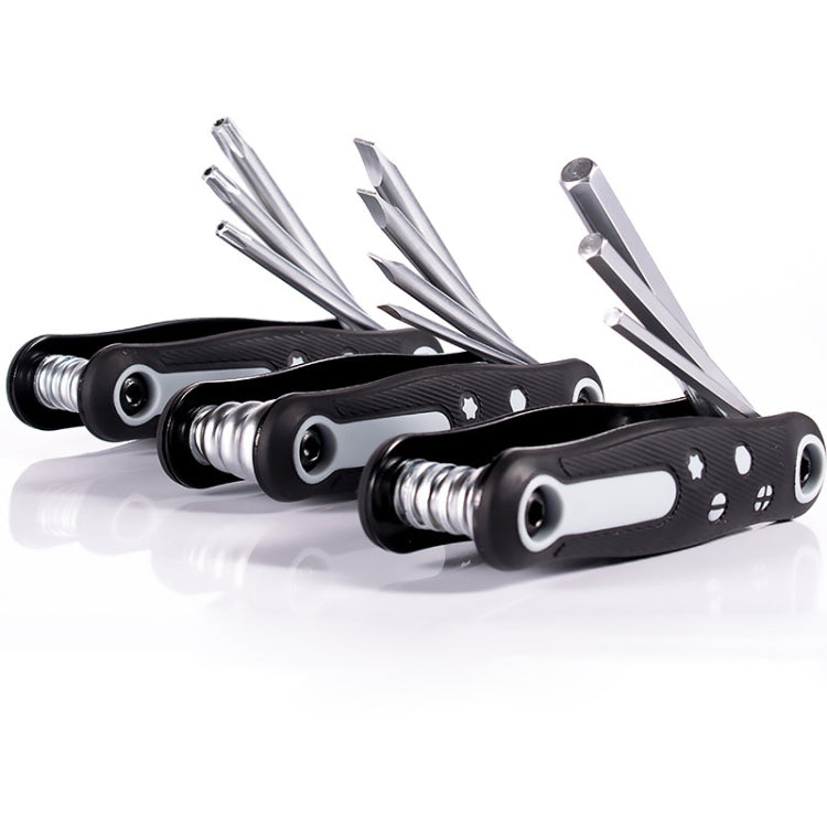 8 In 1 Bicycle Repair Portable Folding Allen Wrench, Phillips Slotted, Inner Hexagon, Torx
