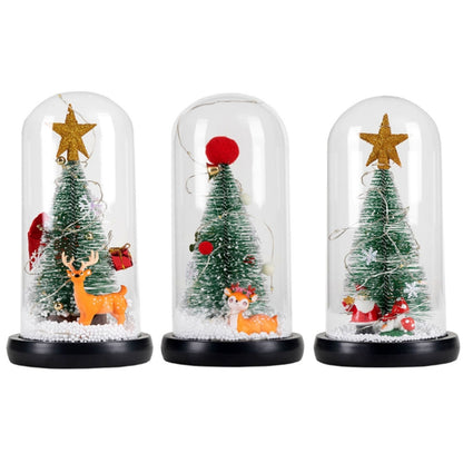 Christmas Cedar Window Display Glass Cover LED Light Ornaments