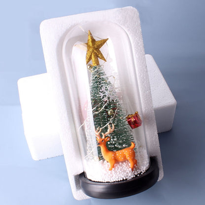 Christmas Cedar Window Display Glass Cover LED Light Ornaments