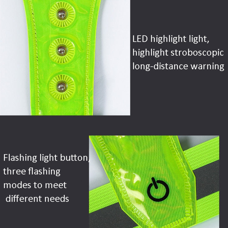 LED Reflective Vest High Stretch Outdoor Reflective Vest Traffic Safety Reflective Clothing, Green, Orange, Blue, Black, Pink, Yellow