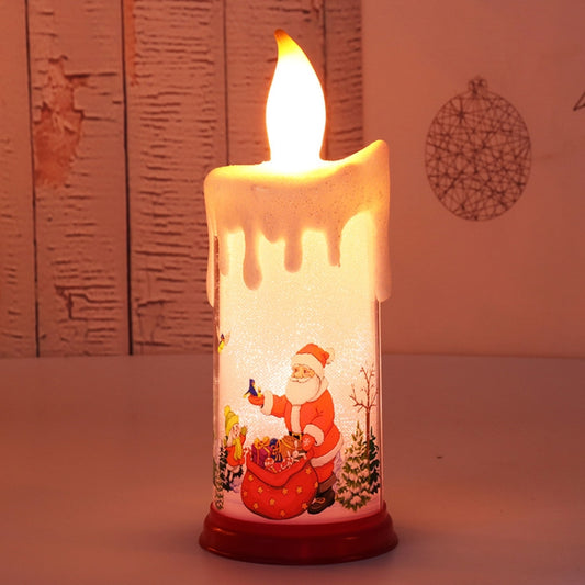 Veilleuse de Noël LED, Simulation Flamme de Bougie, A-Père Noël, A-Bonhomme de neige, B-Père Noël, B-Bonhomme de neige