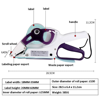 Hand-Held Price Labeller Self-Adhesive Label Barcode Peeling Separating Machine, YH-30, YH-60