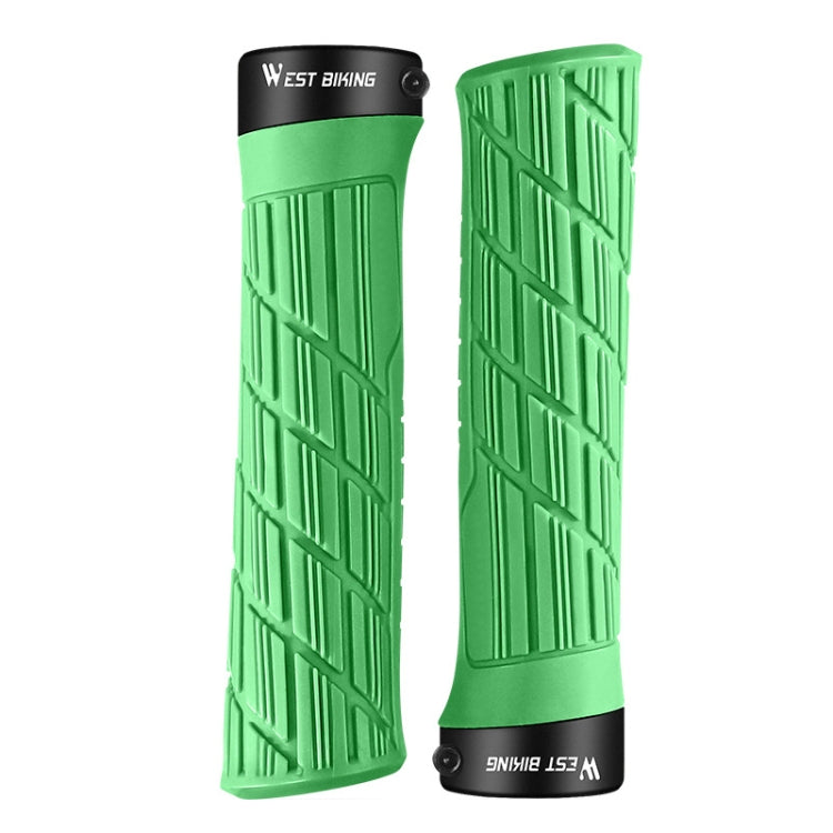 WEST BIKING Bicycle Anti-Skid And Shock-Absorbing Comfortable Grip Cover, Black, Grass Green, Yellow, Blue, Rose Red, Red, Orange, Purple, Ink