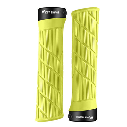 WEST BIKING Bicycle Anti-Skid And Shock-Absorbing Comfortable Grip Cover, Black, Grass Green, Yellow, Blue, Rose Red, Red, Orange, Purple, Ink