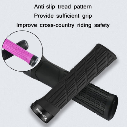 WEST BIKING Bicycle Anti-Skid And Shock-Absorbing Comfortable Grip Cover, Black, Grass Green, Yellow, Blue, Rose Red, Red, Orange, Purple, Ink