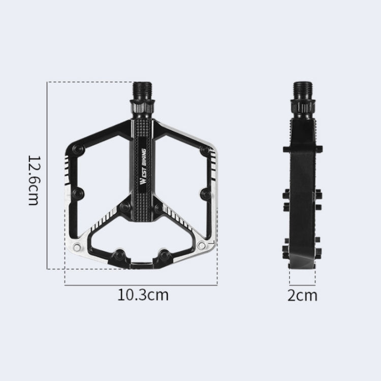 Pédale de vélo WEST BIKING en alliage d'aluminium avec axe en acier au chrome-molybdène, YP0802085