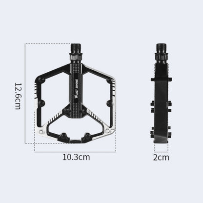 Pédale de vélo WEST BIKING en alliage d'aluminium avec axe en acier au chrome-molybdène, YP0802085