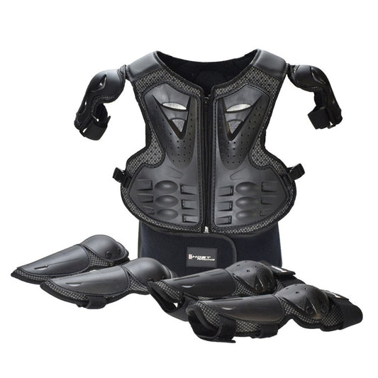 GHOST RACING Équipement de Protection Moto Enfants Gilet de Sécurité Sportif + Genouillères + Coudières Combinaison de Protection