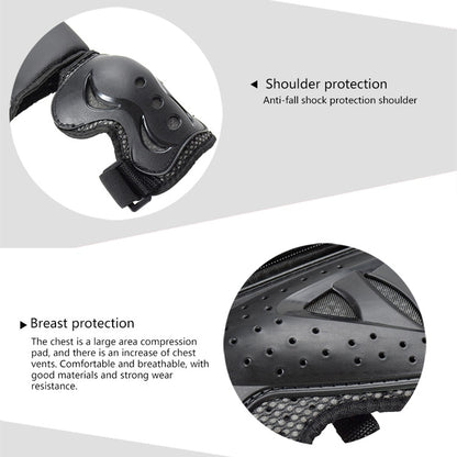 GHOST RACING Motorcycle Protective Gear Children Safety Riding Sport Vest + Knee Pads + Elbow Pads Protective Suit