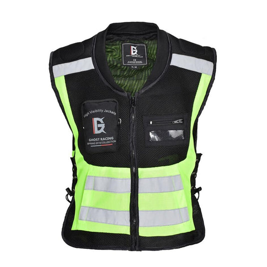 GHOST RACING GR-Y06 Gilet de moto de sécurité réfléchissant, M, L, XL, XXXL, XXL