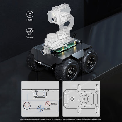 Waveshare WAVE ROVER Flexible Expandable 4WD Mobile Robot Chassis, Onboard ESP32 Module, US Plug, EU Plug, UK Plug