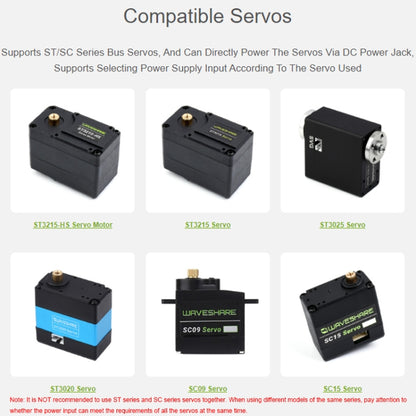 Carte de commande de servomoteur série Waveshare 25514, pour servomoteurs série ST/SC, 25514