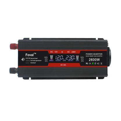 LCD Smart Home Car Inverter 12V To 220V Power Converter, 1500W, 2000W, 2600W, 3000W