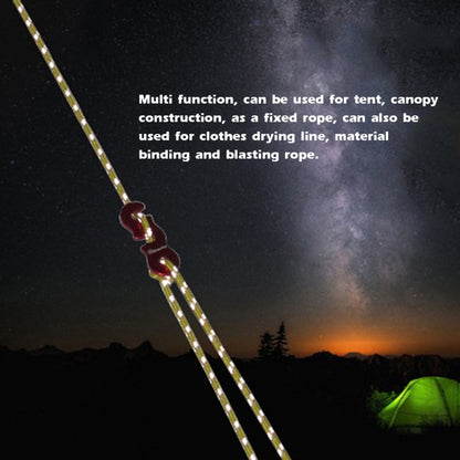 Outdoor Camping Tent Canopy Wind Rope Luminous Multi-Function Wind Rope Buckle Tent Fixed Rope, 4m x 4 Rolls, 4m x 6 Rolls