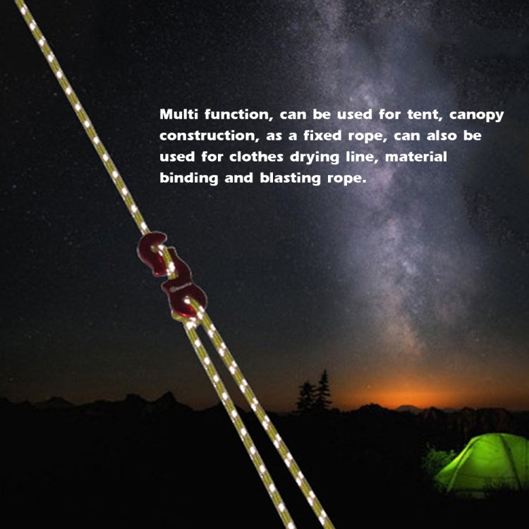 Corde à Vent Lumineuse Multifonction pour Tente de Camping en Plein Air, Boucle de Corde à Vent, Corde Fixe de Tente, 4m x 4 Rouleaux, 4m x 6 Rouleaux