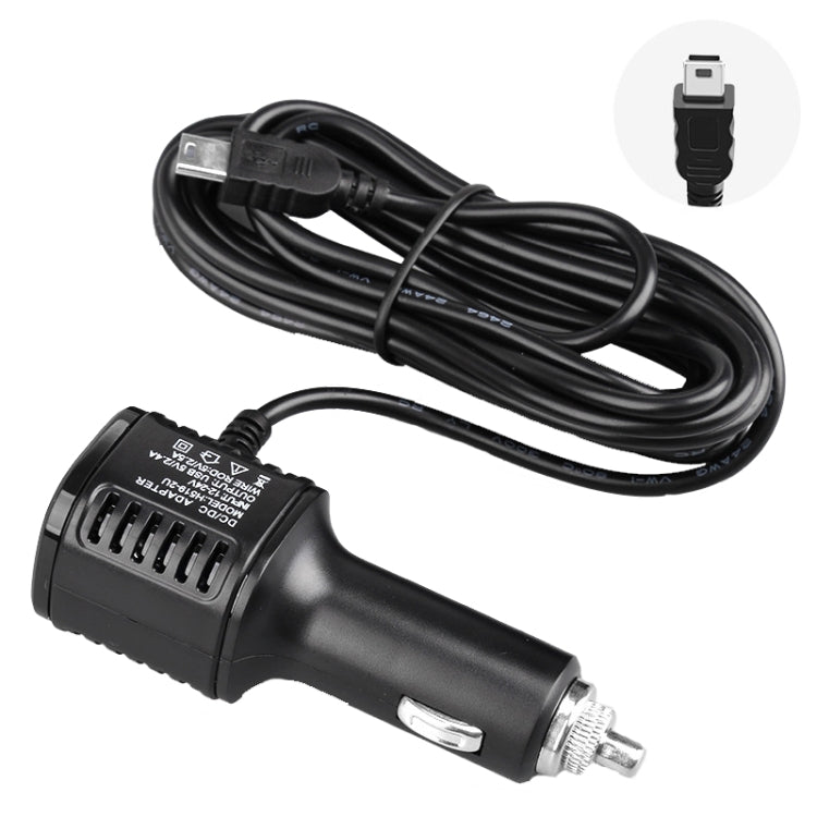 Chargeur de voiture H519, cordon d'alimentation pour enregistreur de conduite, double USB avec écran de charge, spécifications : Mini droit, Mini coude droit