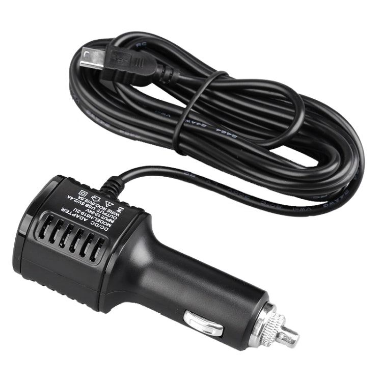 Chargeur de voiture H519, cordon d'alimentation pour enregistreur de conduite, double USB avec écran de charge, spécifications : Mini droit, Mini coude droit