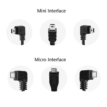 Chargeur de voiture H519, cordon d'alimentation pour enregistreur de conduite, double USB avec écran de charge, spécifications : Mini droit, Mini coude droit