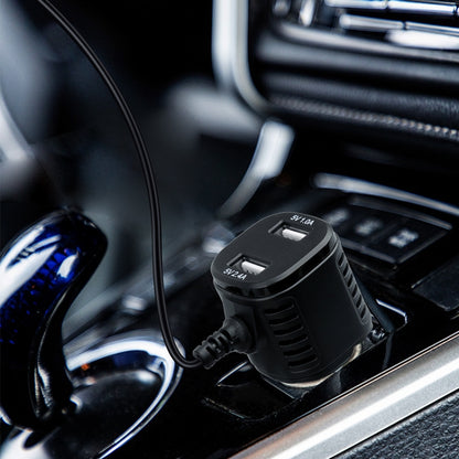 Chargeur de voiture H519, cordon d'alimentation pour enregistreur de conduite, double USB avec écran de charge, spécifications : Mini droit, Mini coude droit