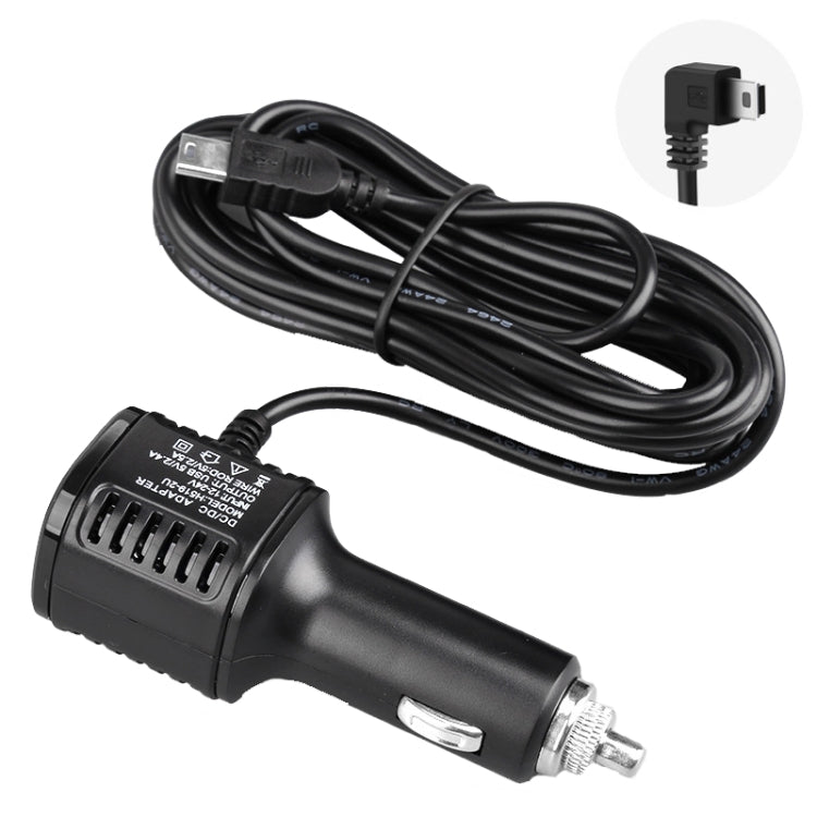 Chargeur de voiture H519, cordon d'alimentation pour enregistreur de conduite, double USB avec écran de charge, spécifications : Mini droit, Mini coude droit