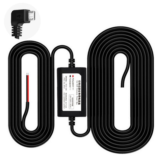 Car OBD Low-Voltage Protection Parking Monitor Power Cord 12V Turn 5V 2.5A Step-down Line, Specification: Mini Right Elbow, Micro Right Elbow