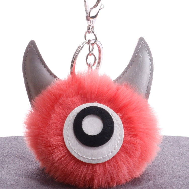 3 PCS Cartoon Croissant Hair Ball Keychain Pendant Bag Car Pendant, Wine Red, Grey, Tender Pink, Turmeric, Rose Red, Army Green, Lake Blue, Light Pink, Purple, White, Watermelon Red, Beige, Khaki, Royal Blue, Yellow, Lotus Root Pink, Mint Green, Pink, ...