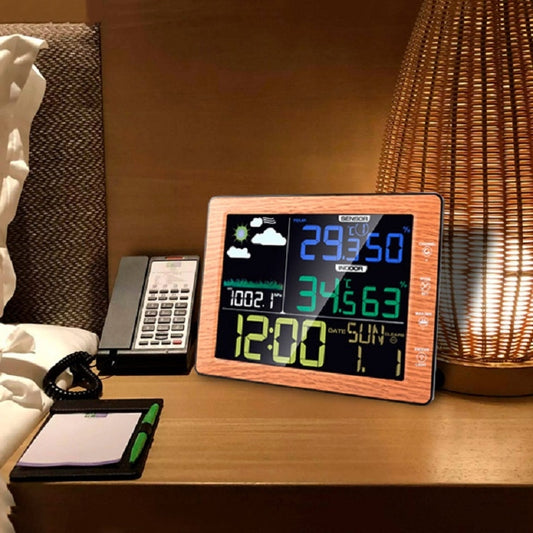 Multifunctional Wireless Colorful Screen Weather Clock Indoor And Outdoor Thermohygrometer, TS-8210-WG