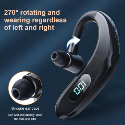 Q20 Bluetooth 5.2 Business Digital Display Sports Earhook Stereo Earphone, Q20 Yellow, Q20 Blue, Q20 Black, Q20 White, Q20 Green, Q20 Pink