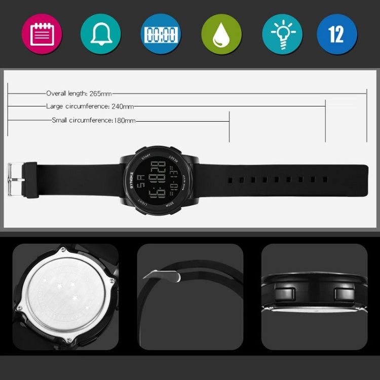 SYNOKE 9002 Montre de Sport Numérique Lumineuse Multifonctionnelle Étanche pour Hommes, Vert Armée, Noir
