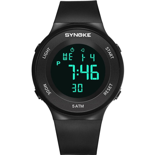 SYNOKE 9199 Student Waterproof Luminous LED Electronic Watch, Black White, Black, White