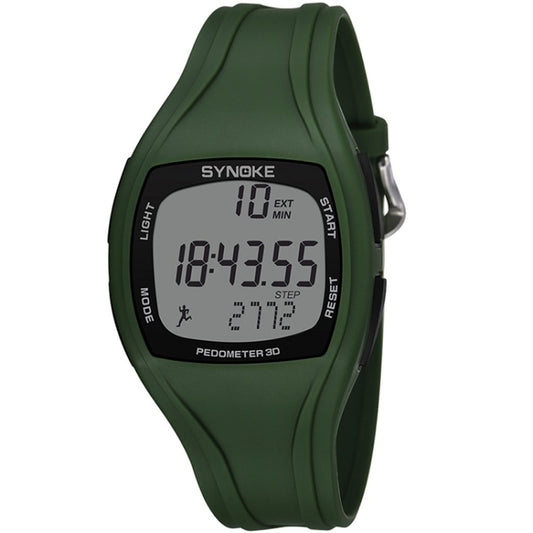 SYNOKE 9105 Multifunctional Sports Time Record Waterproof Pedometer Electronic Watch, Army Green, Gray, Navy Blue, Black, White