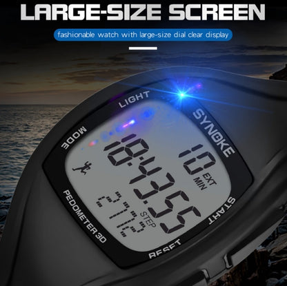 SYNOKE 9105 Multifonctionnel Enregistrement sportif Montre électronique étanche podomètre, Vert armée, Gris, Bleu marine, Noir, Blanc
