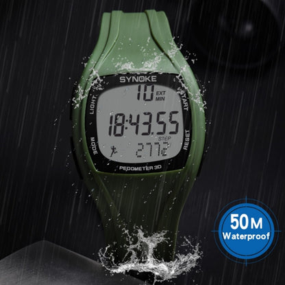 SYNOKE 9105 Multifonctionnel Enregistrement sportif Montre électronique étanche podomètre, Vert armée, Gris, Bleu marine, Noir, Blanc