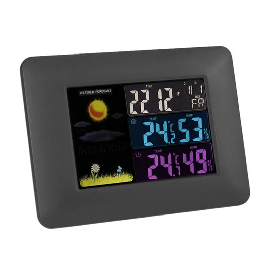 Multifunctional Indoor And Outdoor Temperature And Humidity Meter Colorful Screen Weather Clock, TS-A97-EU EU Plug, TS-A97-US US Plug