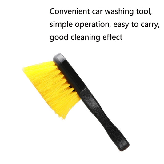 Brosse multifonctionnelle à poils longs et manche court pour le nettoyage des pneus de voiture