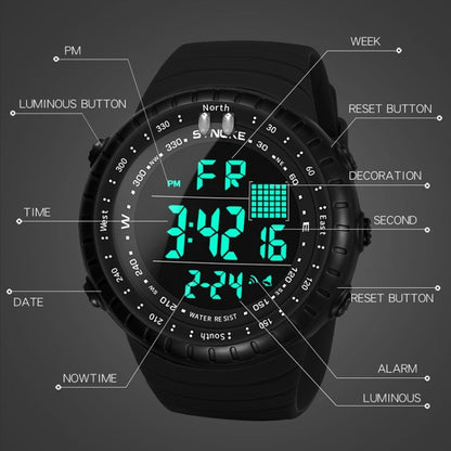 Montre électronique multifonctionnelle de sport SYNOKE 8209, étanche, lumineuse, avec alarme, pour homme