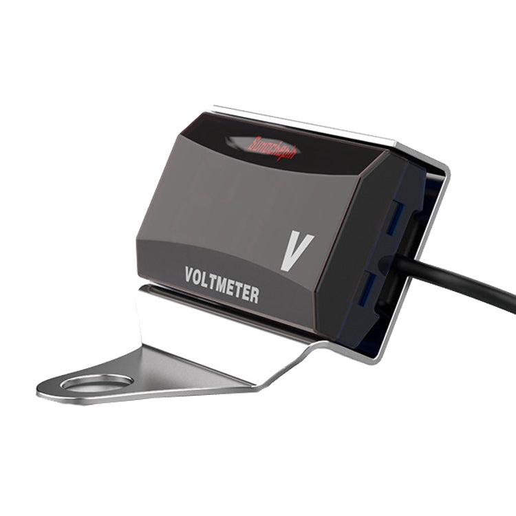 SUMOCHEPIN SMCP101 8-150V Motorcycle Modified Voltmeter LED Digital Display Electric Pressure Meter, White Bracket+Blue Voltmeter, Colorful Bracket+Red Voltmeter