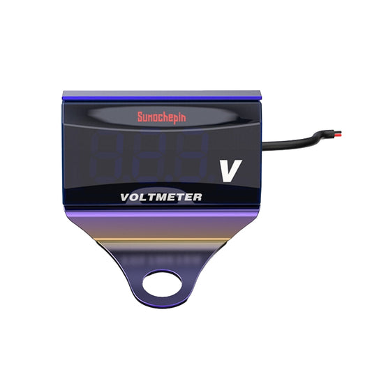 SUMOCHEPIN SMCP101 Voltmètre/manomètre numérique LED pour moto (8-150 V), support coloré + voltmètre rouge