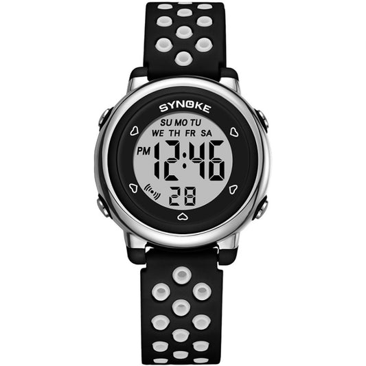 SYNOKE 9112 Waterproof Alarm Luminous Large Screen Colorful Children Digital Watch, Tow-color Black, Two-color Blue, Two-color Rose Red, Two-color Purple