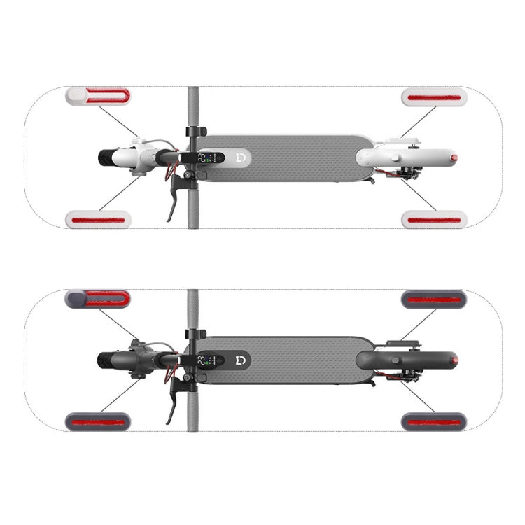 1 Set Electric Scooter Wheel Four-way Side Decorative Cover With Reflective Strips For Xiaomi Mijia 1S Pro, Black, White