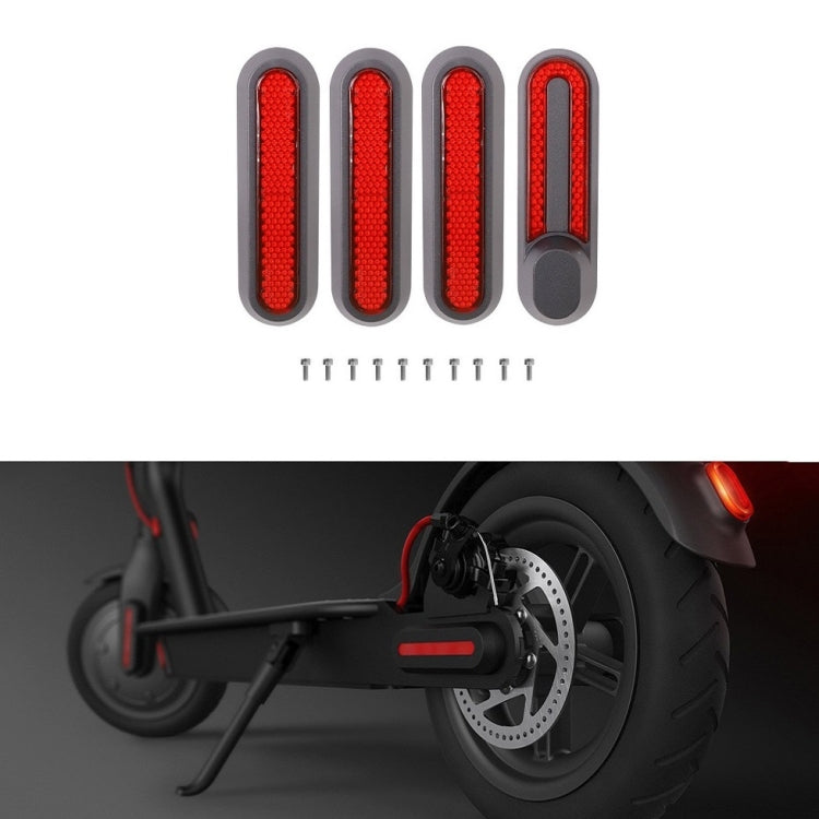 Housse décorative latérale quatre voies pour roue de trottinette électrique avec bandes réfléchissantes et vis pour Xiaomi Mijia 1S / Pro 2, Rouge, Jaune