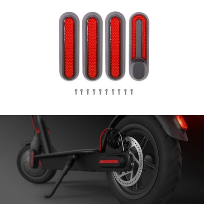 Housse décorative latérale quatre voies pour roue de trottinette électrique avec bandes réfléchissantes et vis pour Xiaomi Mijia 1S / Pro 2, Rouge, Jaune