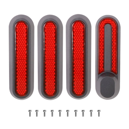 Housse décorative latérale quatre voies pour roue de trottinette électrique avec bandes réfléchissantes et vis pour Xiaomi Mijia 1S / Pro 2, Rouge, Jaune