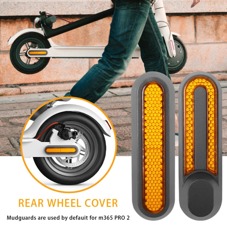 Housse décorative latérale quatre voies pour roue de trottinette électrique avec bandes réfléchissantes et vis pour Xiaomi Mijia 1S / Pro 2, Rouge, Jaune